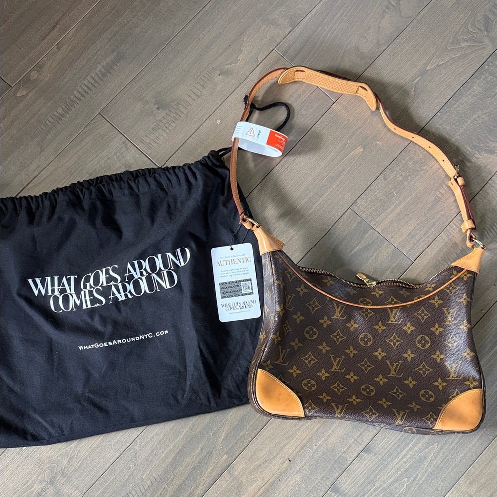 Louis Vuitton Monogram Boulogne Shoulder Bag - Brown/Gold Trim - Picture 2 of 14